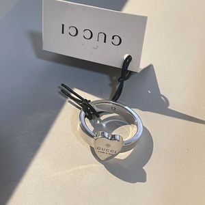 GUCCI silver heart RING SIZE 6.5